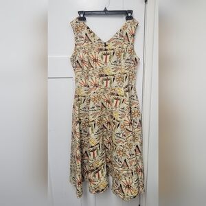 Eva Rose Iris Tarot Card Print 50's Swing Dress